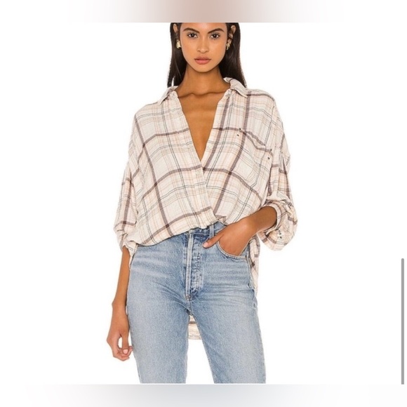 WE THE FREE People Hidden Valley ButtonDown Shirt Top Blouse Oversized Plaid - Picture 16 of 16
